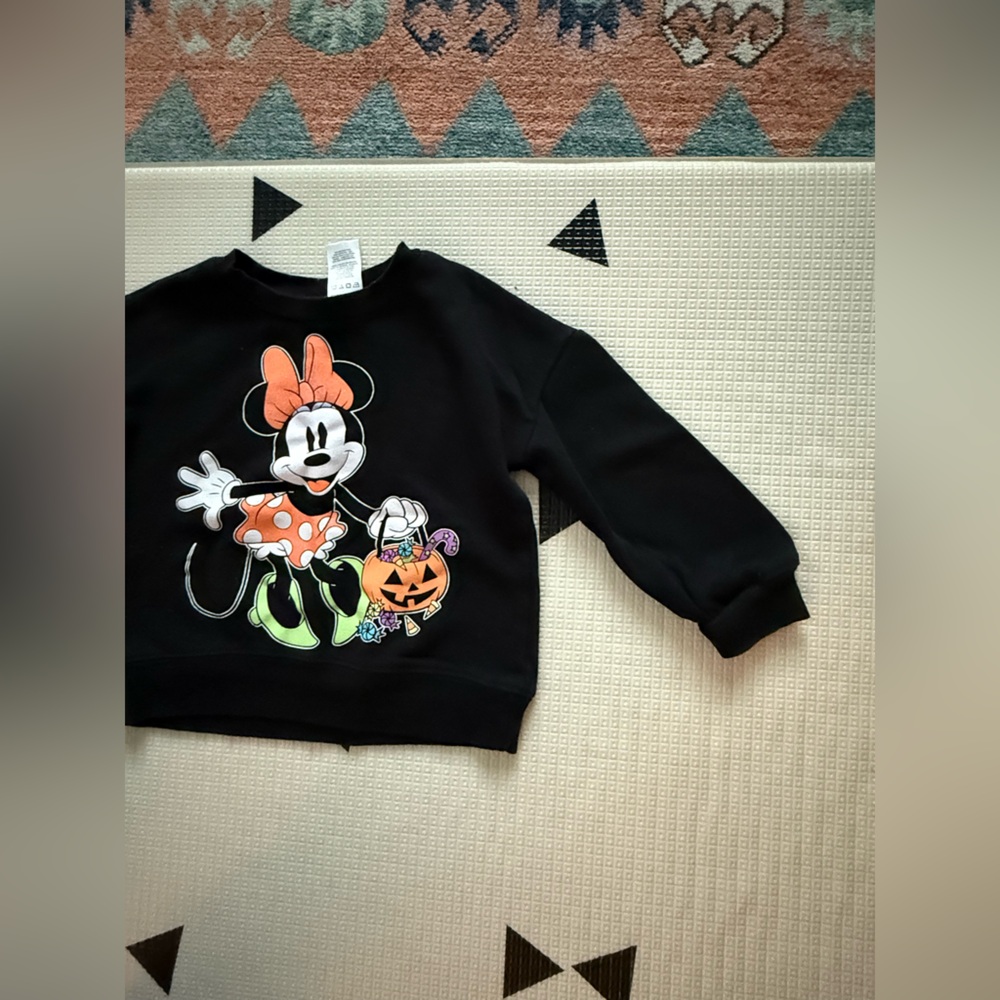 Disney|Baby girl Minnie Mouse Black Halloween Sweatshirt•••orange polka dot,3T - Picture 5 of 9